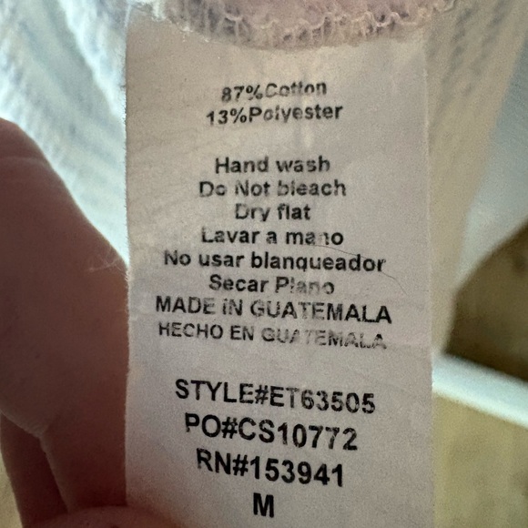 White and Blue Relaxed Ribbed Short Sleeve Nautical Preppy Swim Coverup - Picture 4 of 5